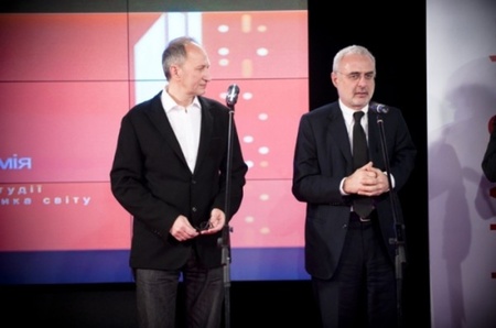 Художник Сергій Братков та Франческо Бонамі, арт-директор фундації Fondazione Sandretto ReRebaudengo